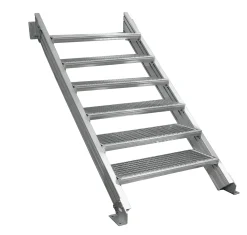 Treba Außentreppe Alaska Gitterroststufen Geschosshöhe 126 - 144 cm