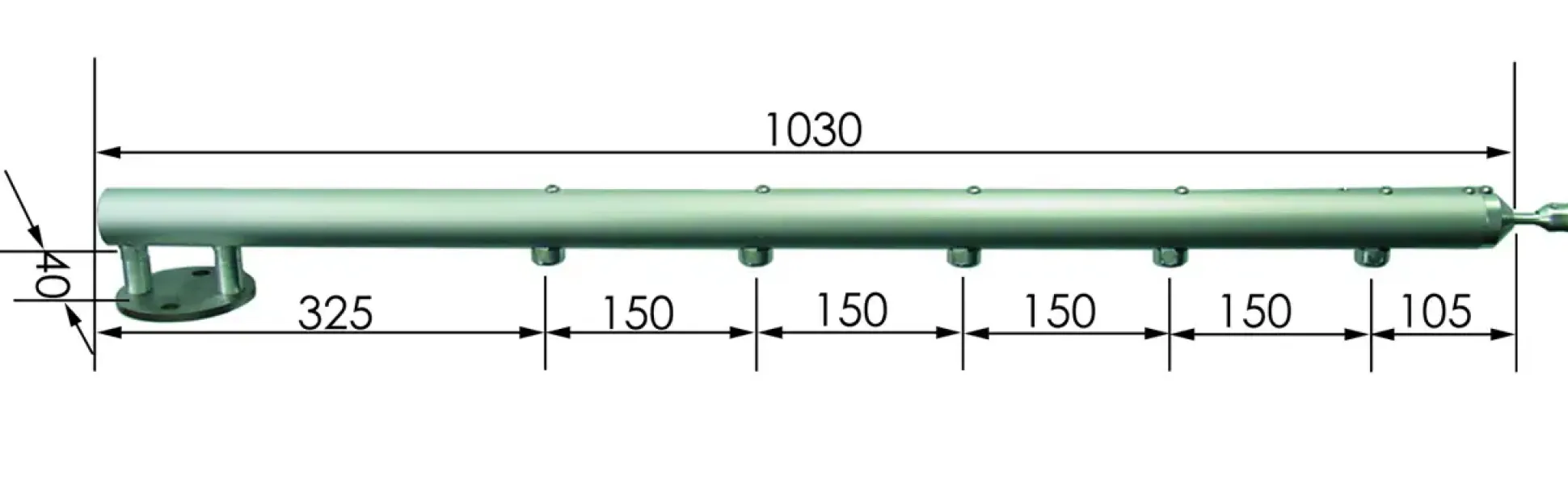 Treba B42 AluTec Geländerstab Ø 4,24 x 103 cm