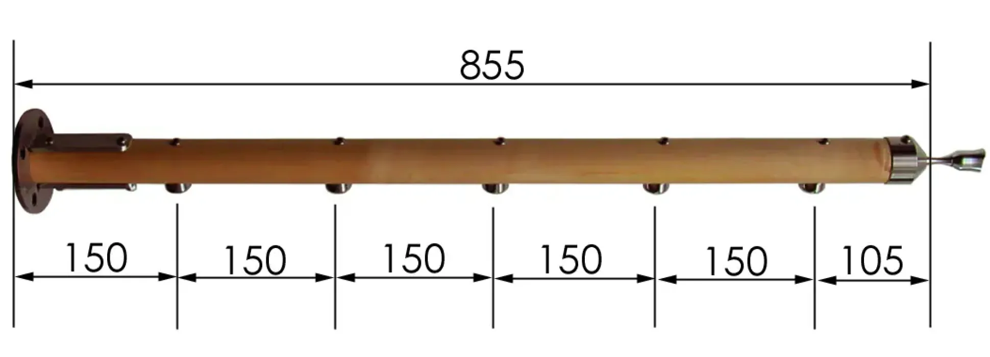 Treba B46 WoodTec Geländerstab Buche versiegelt Ø42 x 855mm