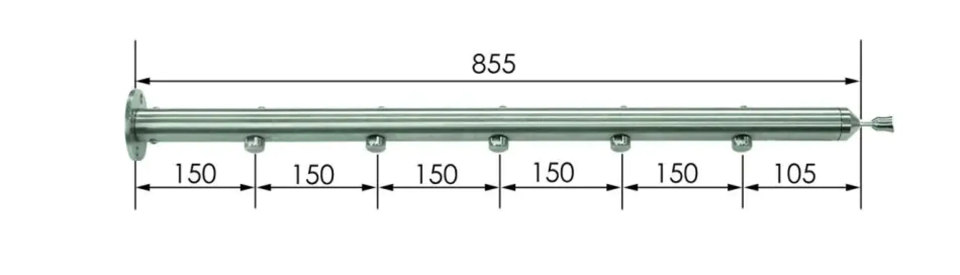 Treba MegaTec Geländerstab E2 Edelstahl Länge 85,5 cm
