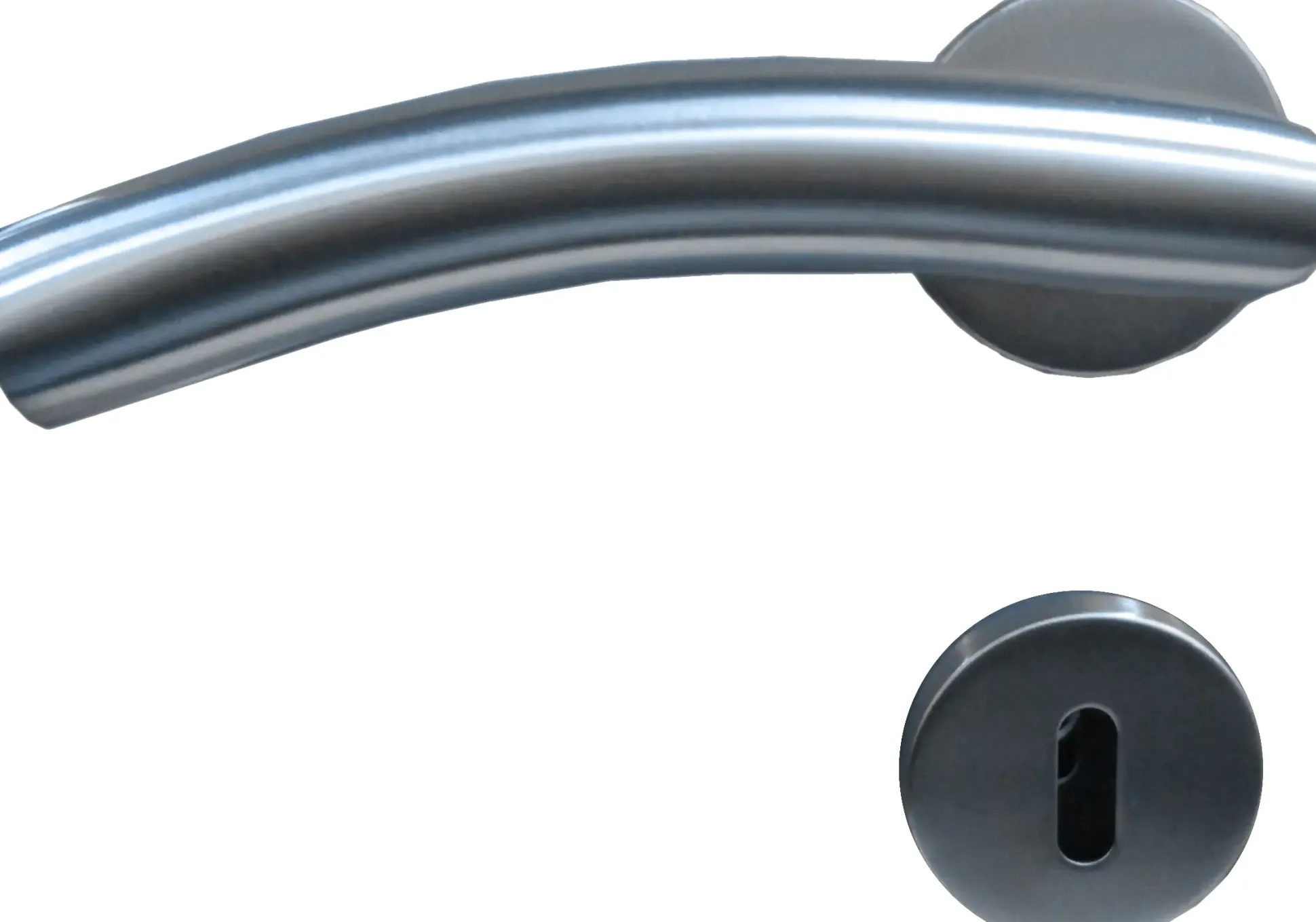 TrendLine BB-Rosettengarnitur Edelstahl Ø 5 cm rund gebogener Griff