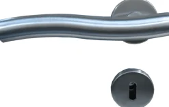 TrendLine BB-Rosettengarnitur Edelstahl Ø 5 cm rund welliger Griff