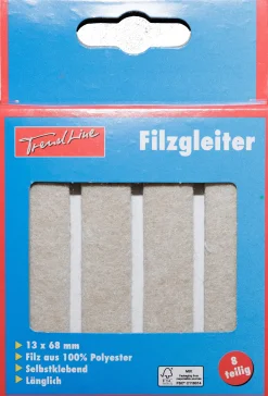 TrendLine Filzgleiter 68 x 13 mm braun 8-Stück