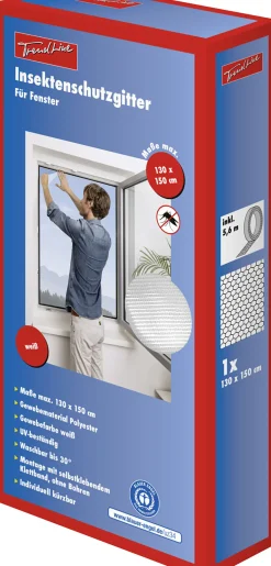 TrendLine Fliegengitter 130 x 150 cm weiß kürzbar
