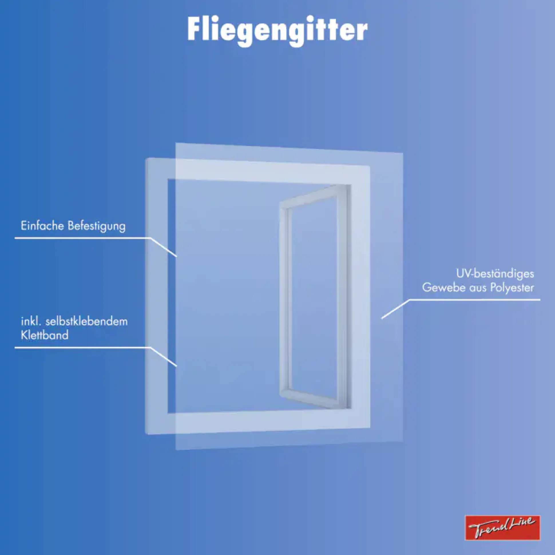 TrendLine Fliegengitter 130 x 150 cm weiß kürzbar