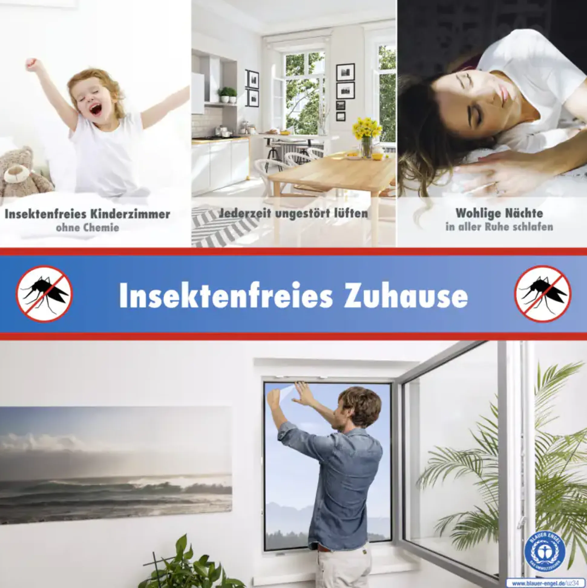 TrendLine Fliegengitter 130 x 150 cm weiß kürzbar