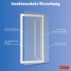 TrendLine Fliegenschutz Türvorhang 100 x 210 cm anthrazit kürzbar