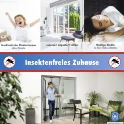 TrendLine Fliegenschutz Türvorhang 100 x 210 cm anthrazit kürzbar
