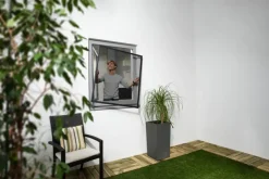 TrendLine Fliegenschutz-Fenster SLIM 120 x 150 cm anthrazit/anthrazit kürzbar