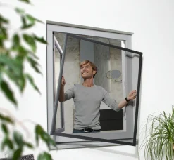 TrendLine Fliegenschutz-Fenster 100 x 120 cm anthrazit/anthrazit kürzbar