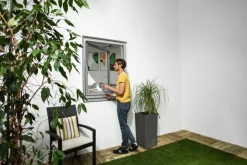 TrendLine Fliegenschutz-Magnetfenster 100 x 120 cm weiß/weiß kürzbar