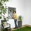 TrendLine Fliegenschutz-Magnetfenster 100 x 120 cm anthrazit/anthrazit kürzbar