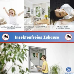 TrendLine Fliegenschutz-Magnetfenster 100 x 120 cm anthrazit/anthrazit kürzbar