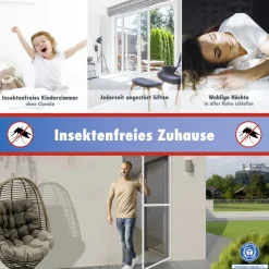 TrendLine Fliegenschutz-Tür 100 x 210 cm schwarz/weiß kürzbar