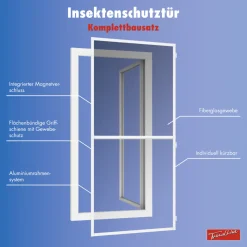 TrendLine Fliegenschutz-Tür 100 x 210 cm schwarz/weiß kürzbar