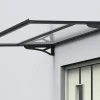 TrendLine Vordach Bordeaux Aluminium schwarz 140 x 90 x 14,8 cm