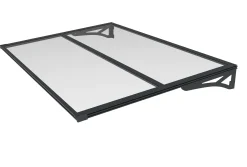 TrendLine Vordach Bordeaux Aluminium schwarz 140 x 90 x 14,8 cm