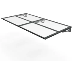 TrendLine Vordach Bordeaus Aluminium schwarz 200 x 90 cm