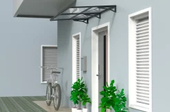 TrendLine Vordach Bordeaus Aluminium schwarz 200 x 90 cm