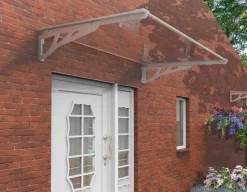 TrendLine Vordach Nancy silber 140 x 90 cm mit Polycarbonat-Abdeckung
