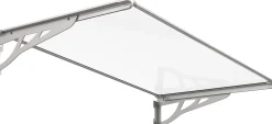 TrendLine Vordach Nancy silber 140 x 90 cm mit Polycarbonat-Abdeckung