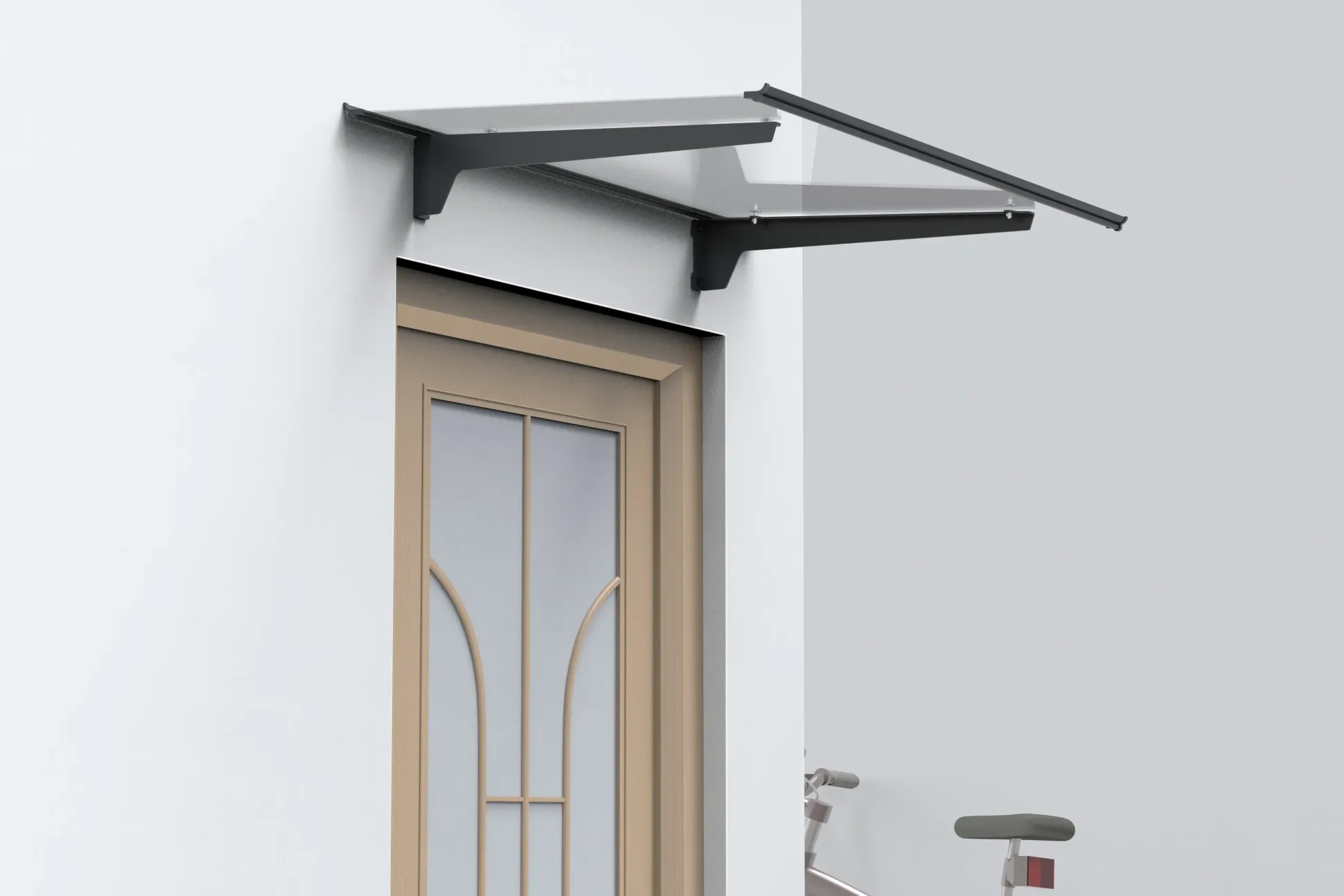 TrendLine Vordach Nizza Aluminum schwarz 140 x 90 cm