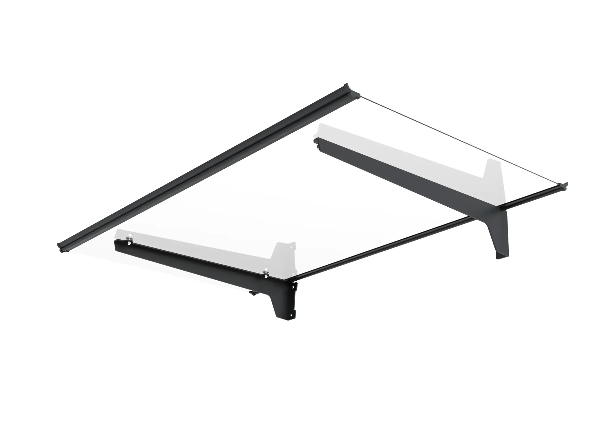 TrendLine Vordach Nizza Aluminum schwarz 140 x 90 cm