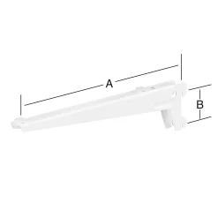 TrendLine Winkelträger 1-reihig weiß 49 x 12 cm