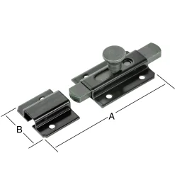 Vormann Bolzen-Knopfriegel 120 x 36 mm Stahl schwarz