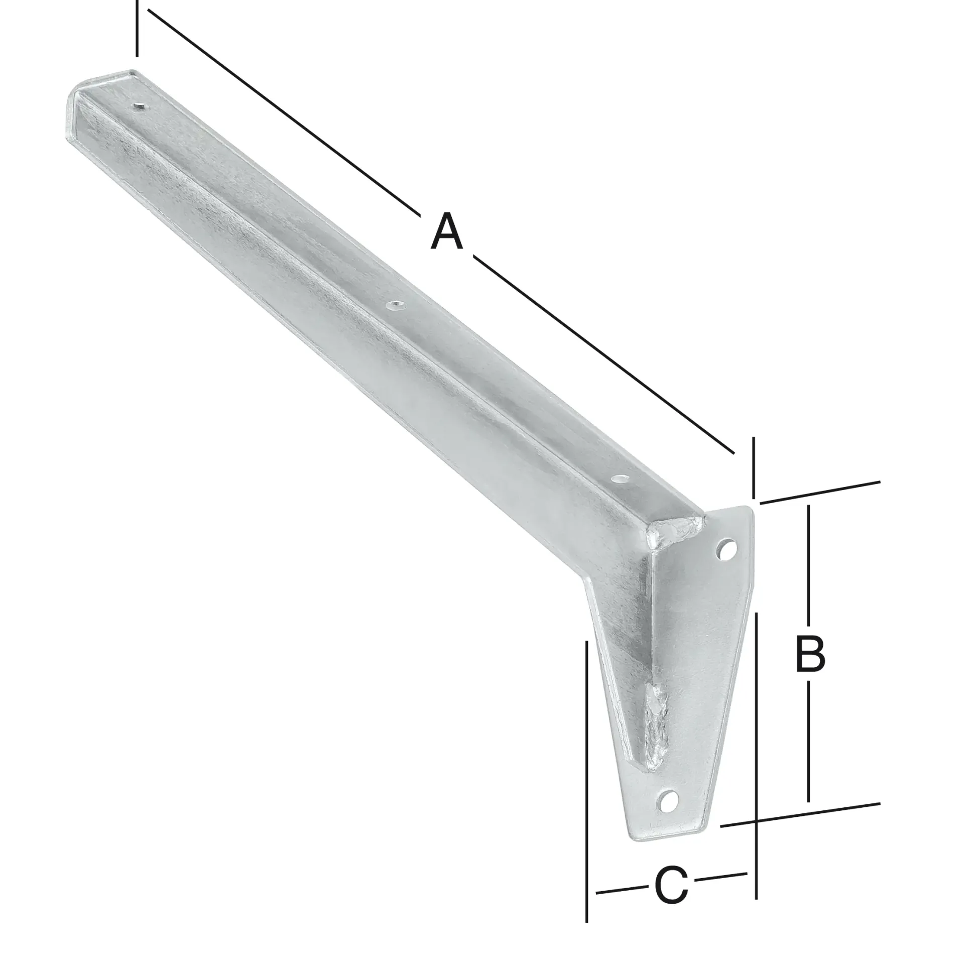 Vormann L-Profil-Konsole 380 x 130 x 65 mm Stahl verzinkt