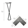 Wagner Möbelfuß Hairpin Twist Stahl 40 x 12 cm schwarz - 1 Stück