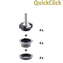 Wagner Möbelfuß Justus Slim Kunststoff Ø 2 x 1,5 cm schwarz 4 Stück