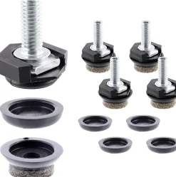Wagner Möbelfuß Justus Slim Kunststoff Ø 2 x 1,5 cm schwarz 4 Stück
