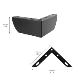 Wagner Möbelfuß Sofia Wing Stahl 11 x 6 cm schwarz matt - 1 Stück