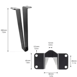 Wagner Möbelfuß ST 0620 Stahl 20 cm schwarz matt - 1 Stück
