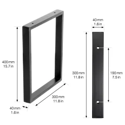 Wagner Möbelfuß Stahl 40 x 30 cm schwarz - 1 Stück