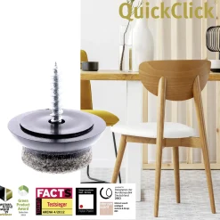 Wagner Möbelgleiter zum Anschrauben Ultrasoft schwarz grau Ø 20 mm - 4 Stück
