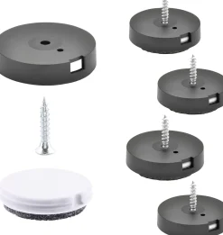Wagner Möbelgleiter zum Anschrauben Ultrasoft grau schwarz Ø 20 mm - 4 Stück