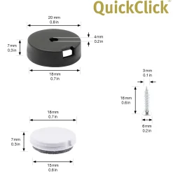 Wagner Möbelgleiter zum Anschrauben Ultrasoft grau schwarz Ø 20 mm - 4 Stück