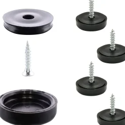 Wagner Möbelgleiter zum Anschrauben Black Slim schwarz grau Ø 17 mm - 4 Stück