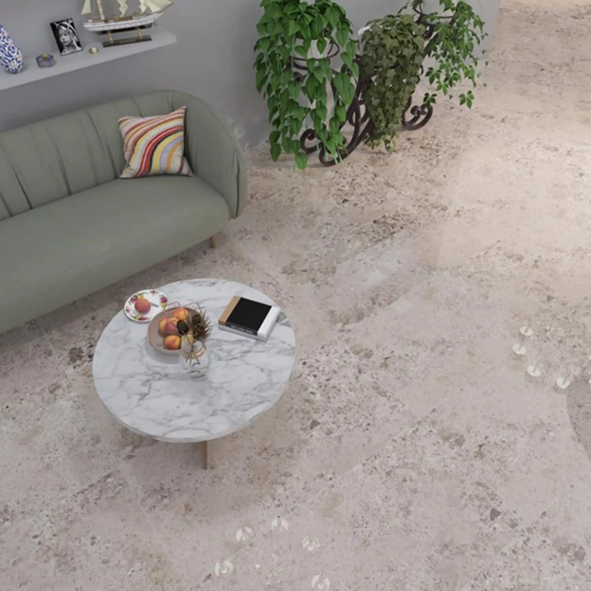 Wand- und Bodenfliese Feinsteinzeug Pearl Gems 60 x 120 cm beige