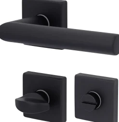 WC-Rosettengarnitur Ronaldino Square Set - schwarz