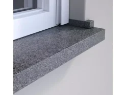 Wigastone Granit-Fensterbank anthrazit 275 x 25 x 2 cm mit Wasserrille