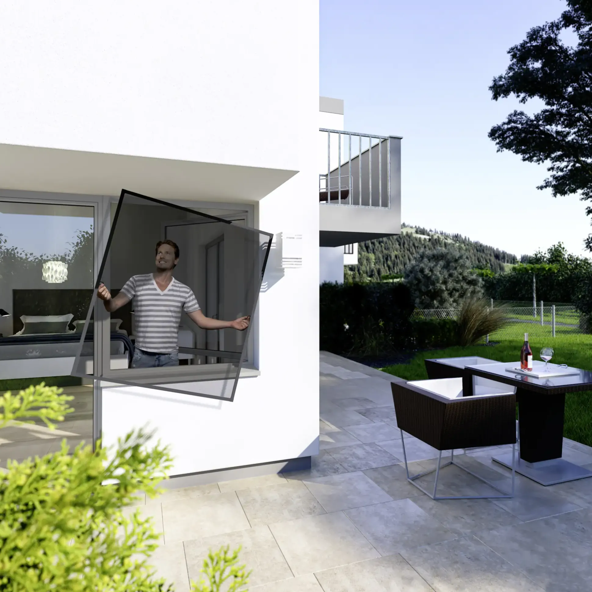 Windhager Fliegenschutz-Fenster Cool 140 x 150 cm Alu anthrazit kürzbar