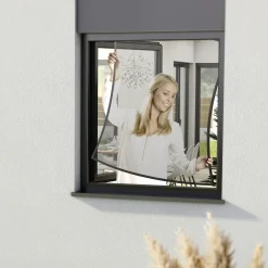 Windhager Fliegenschutz-Fenster Pop-Up 100 x 120 cm anthrazit