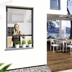 Windhager IS Maßrollo Fenster bis 100 x 160 cm schwarz/anthrazit